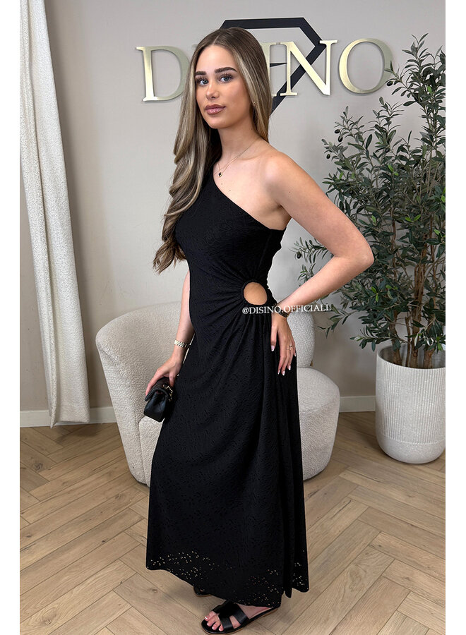 BLACK - 'ROSALYN DRESS' - CROCHET LACE SUMMER DRESS