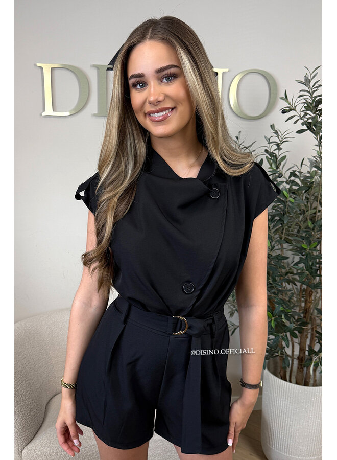 BLACK - 'DAHLIA PLAYSUIT' - INSPIRED PLAYSUIT