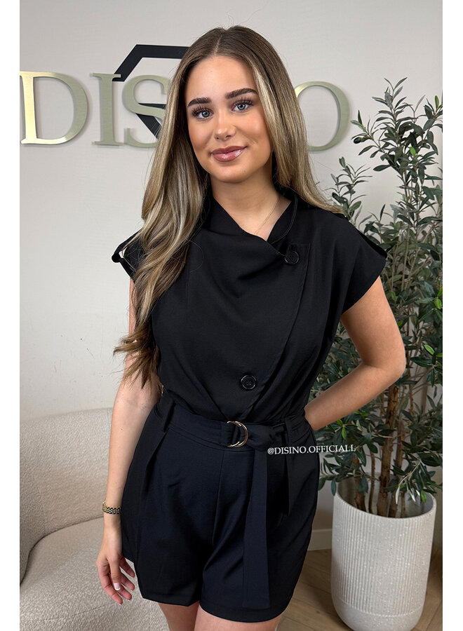 BLACK - 'DAHLIA PLAYSUIT' - INSPIRED PLAYSUIT