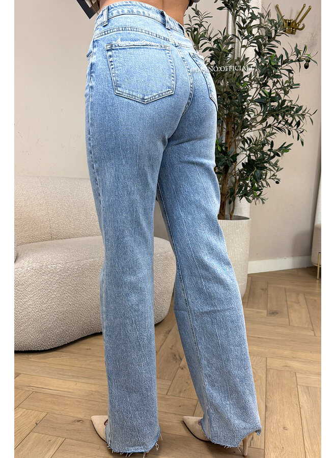 BLUE - 'VANCOUVER' - STRETCH EXTRA LONG WIDE LEG JEANS