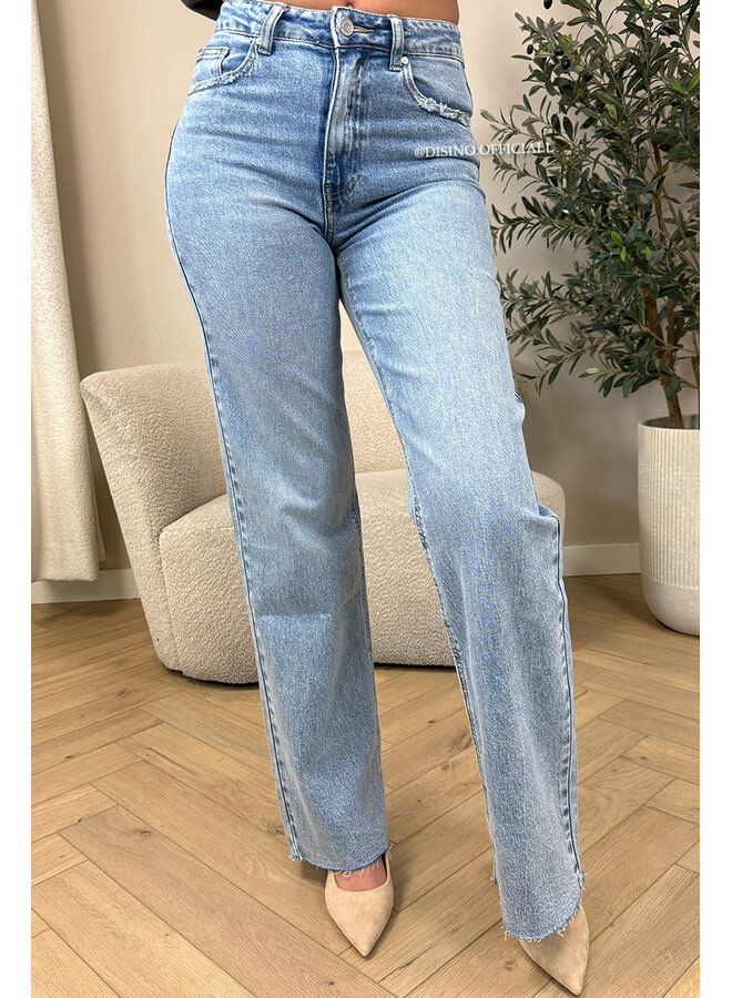 BLUE - 'VANCOUVER' - STRETCH EXTRA LONG WIDE LEG JEANS