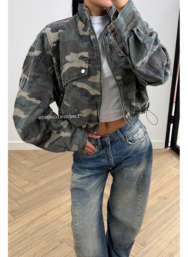 CAMO - 'MARLEY JACKET' - DENIM CAMO BOMBER JACKET