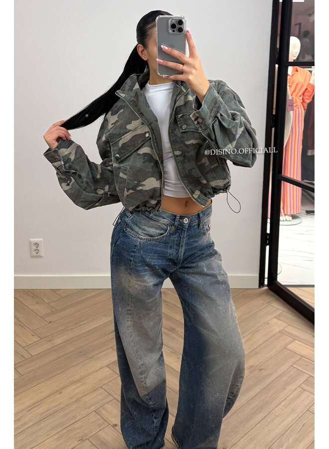 CAMO - 'MARLEY JACKET' - DENIM CAMO BOMBER JACKET