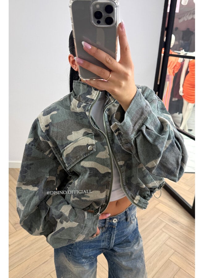 CAMO - 'MARLEY JACKET' - DENIM CAMO BOMBER JACKET