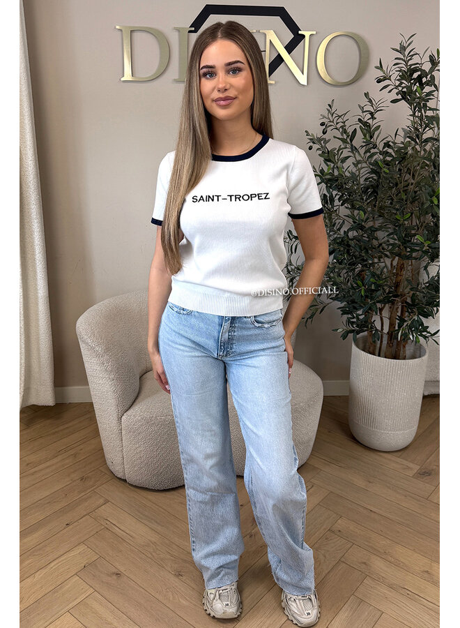 WHITE - 'SAINT TROPEZ TOP' - KNITTED TOP