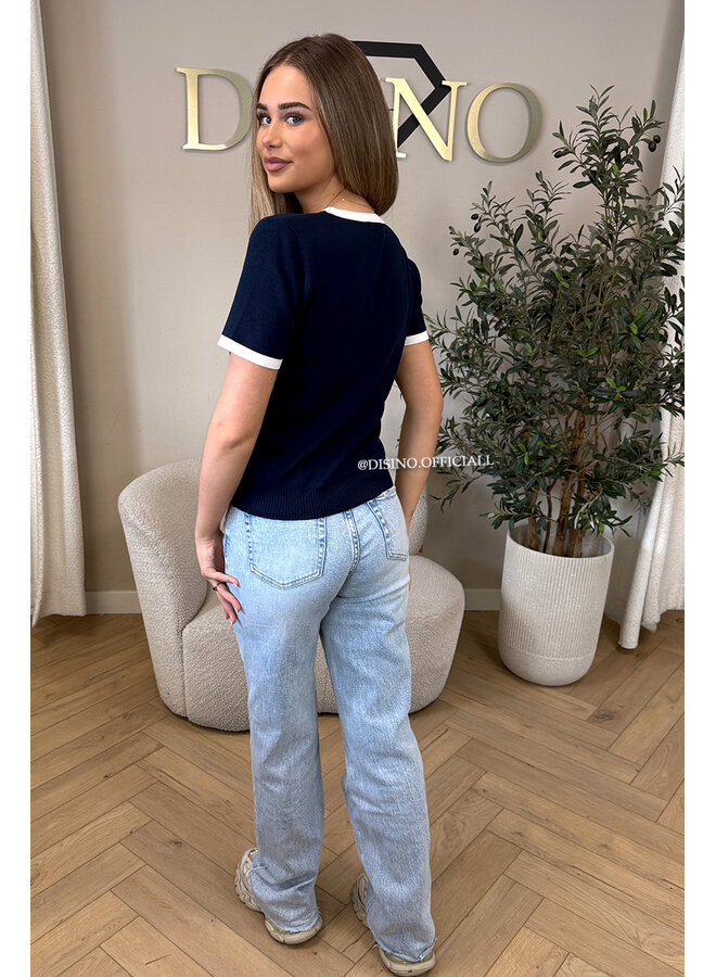 NAVY BLUE - 'N.5 TOP' - KNITTED TOP