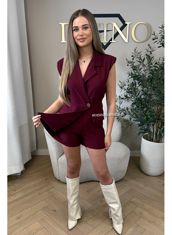 BORDEAUX - 'ISABEAU PLAYSUIT' - CLASSY BLAZER PLAYSUIT