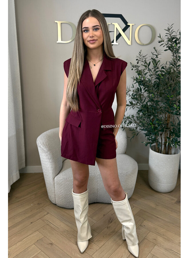 BORDEAUX - 'ISABEAU PLAYSUIT' - CLASSY BLAZER PLAYSUIT