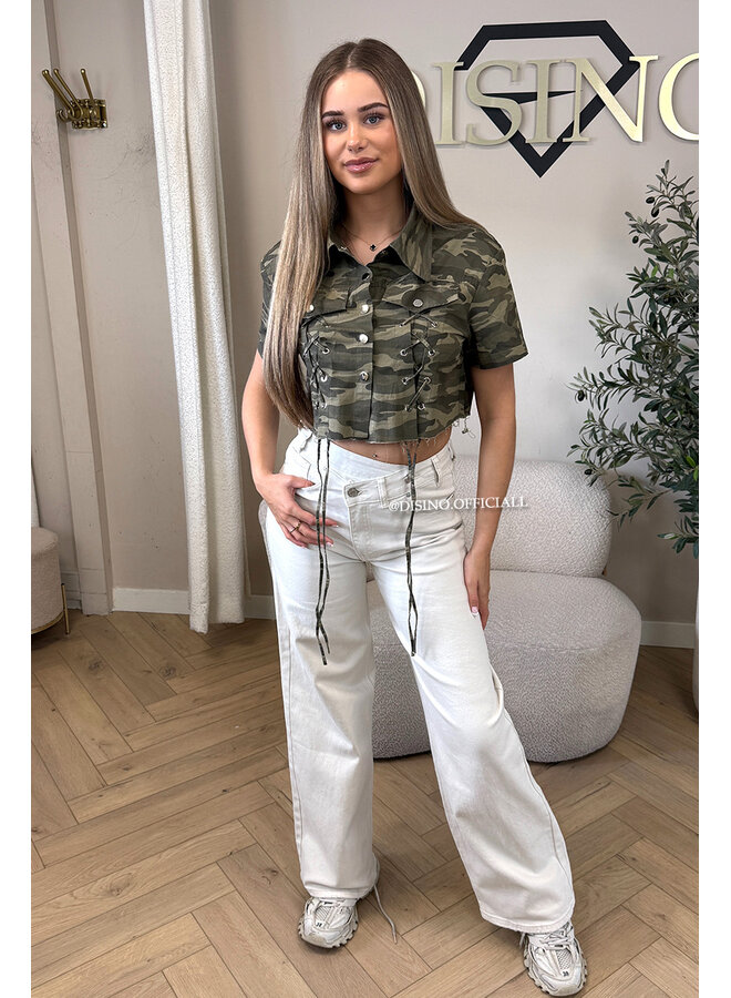 CAMO - 'COPINE BLOUSE' - PREMIUM QUALITY CROPPED CARGO BLOUSE