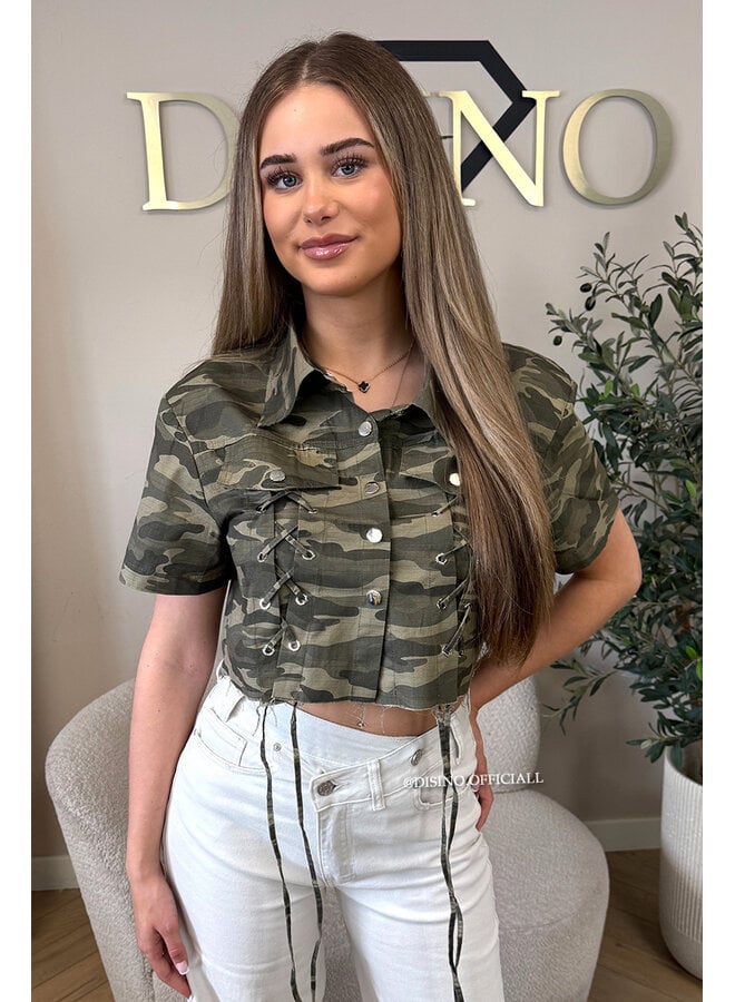 CAMO - 'COPINE BLOUSE' - PREMIUM QUALITY CROPPED CARGO BLOUSE
