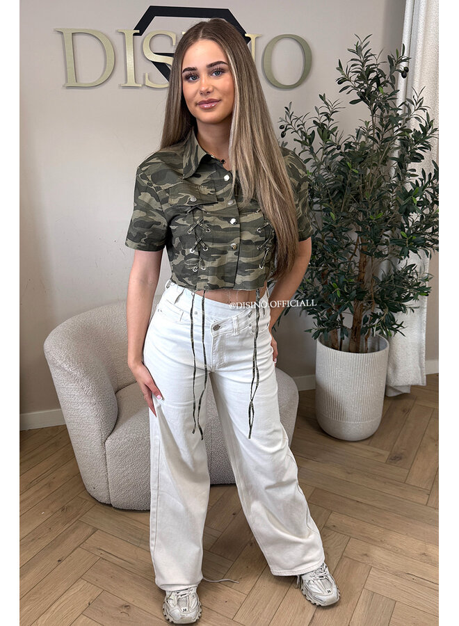 CAMO - 'COPINE BLOUSE' - PREMIUM QUALITY CROPPED CARGO BLOUSE