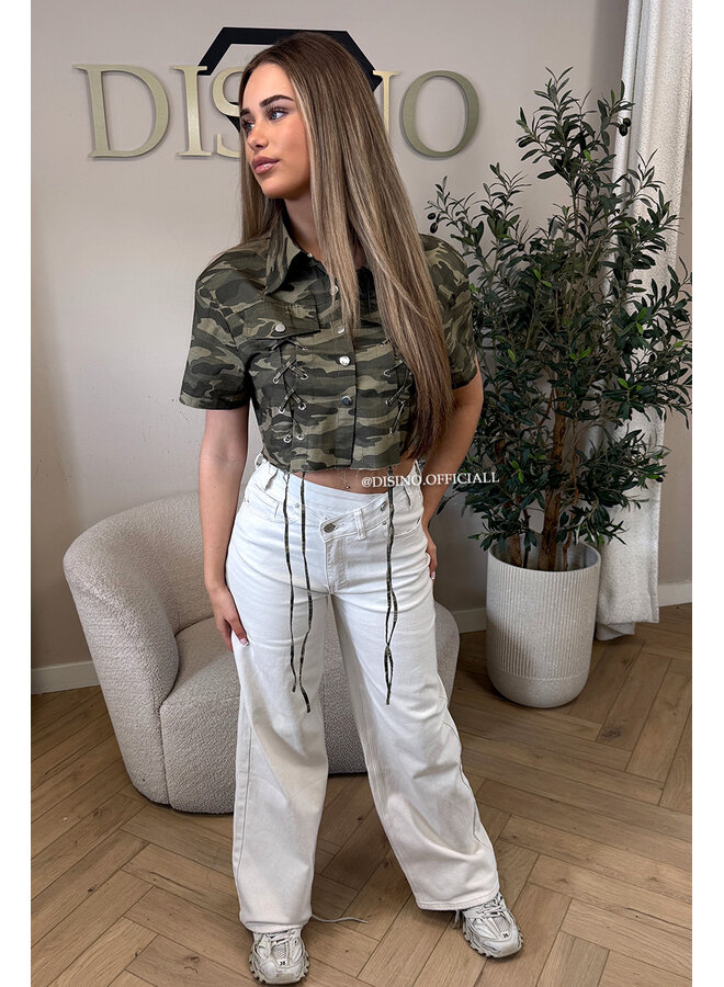 CAMO - 'COPINE BLOUSE' - PREMIUM QUALITY CROPPED CARGO BLOUSE