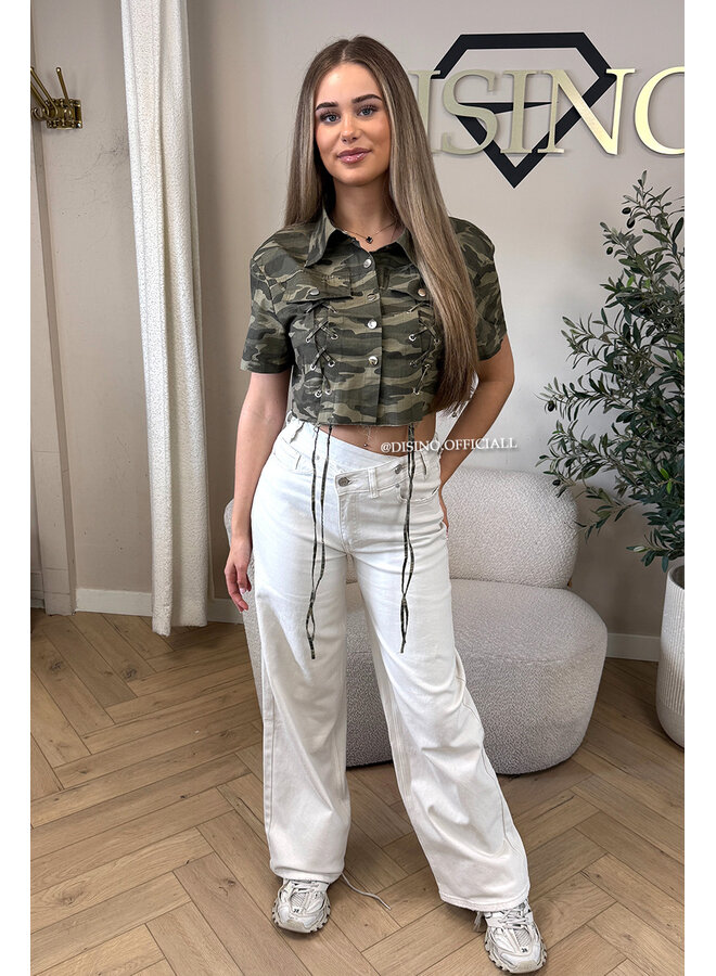 CAMO - 'COPINE BLOUSE' - PREMIUM QUALITY CROPPED CARGO BLOUSE