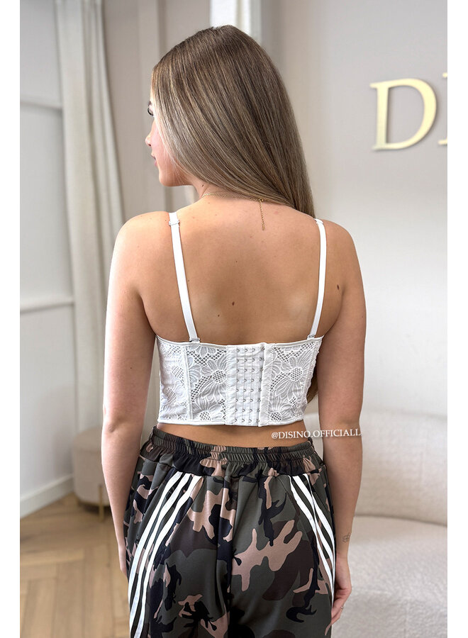 WHITE - 'VIVE CORSET' - LACE CORSET TOP