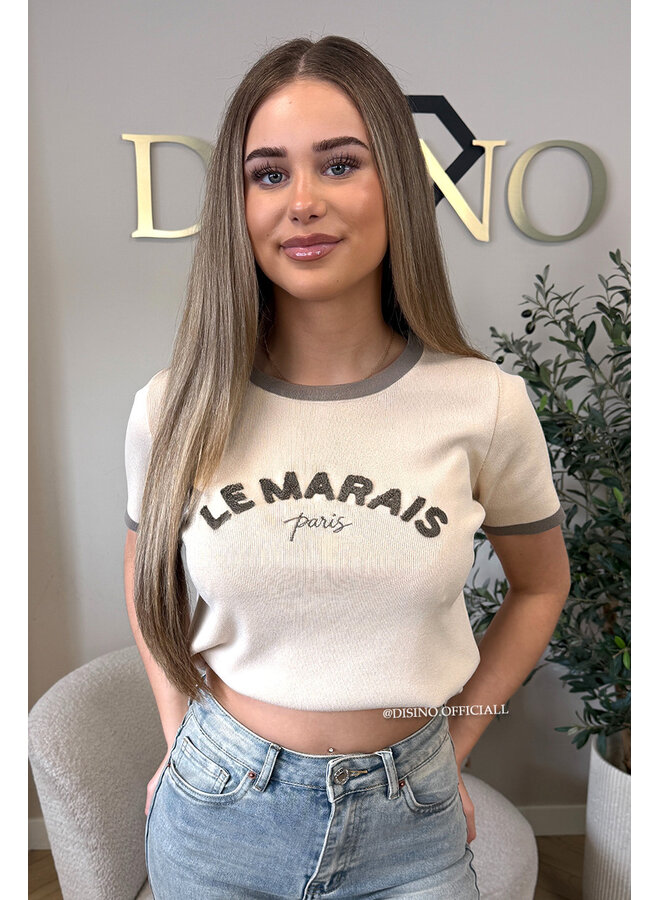 BEIGE - 'LE MARAIS' - KNITTED TOP