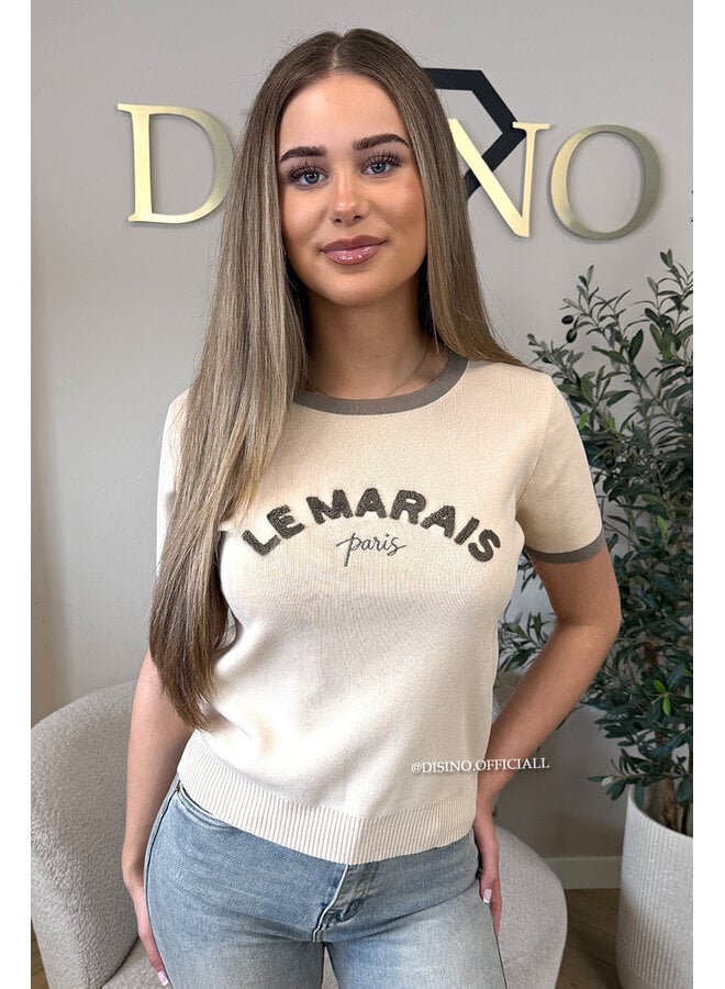 BEIGE - 'LE MARAIS' - KNITTED TOP