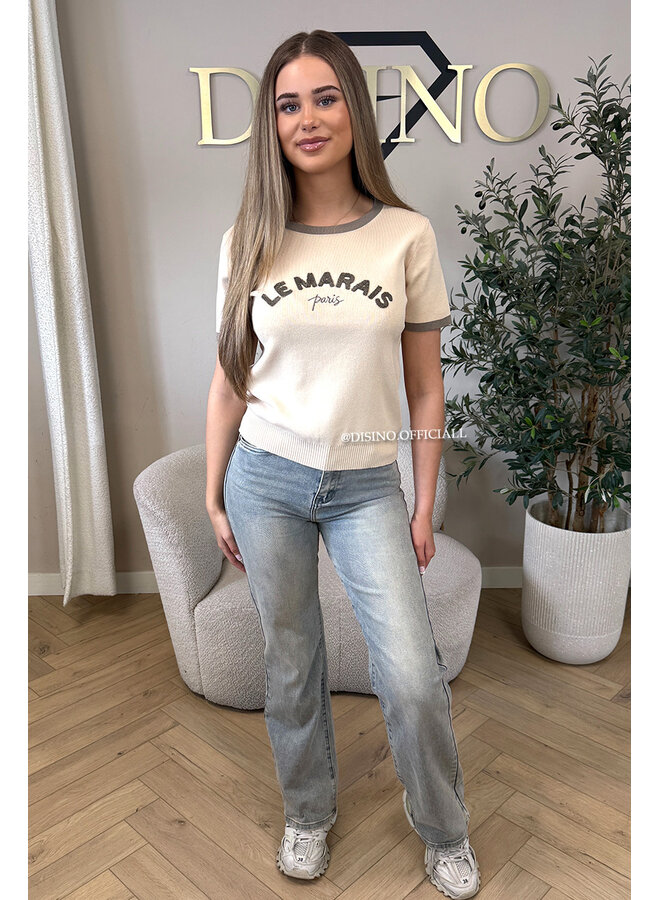 BEIGE - 'LE MARAIS' - KNITTED TOP