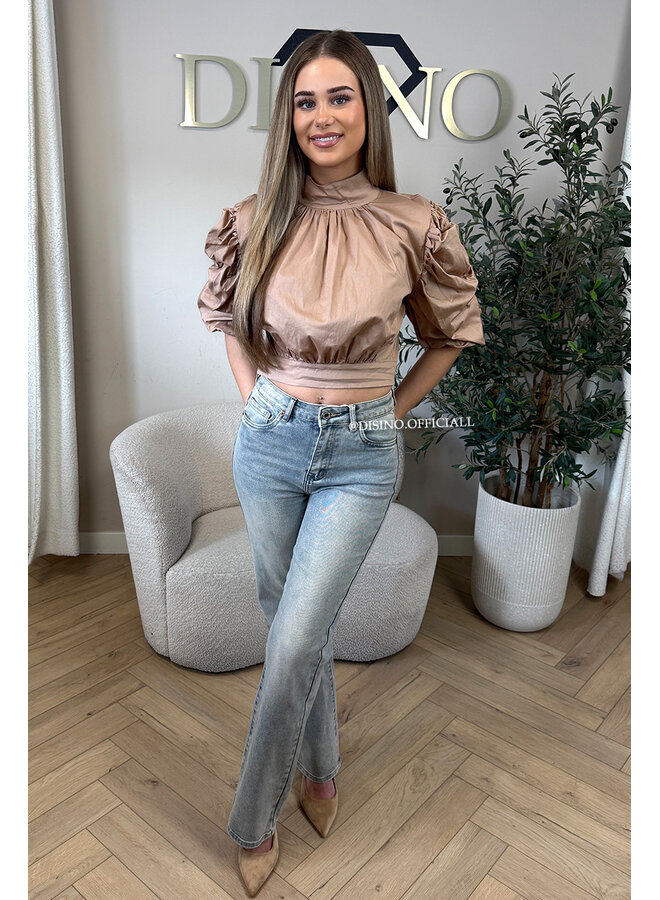 MOCCA - 'MAARA BLOUSE' - OPEN BACK PUFF SHOULDER BLOUSE