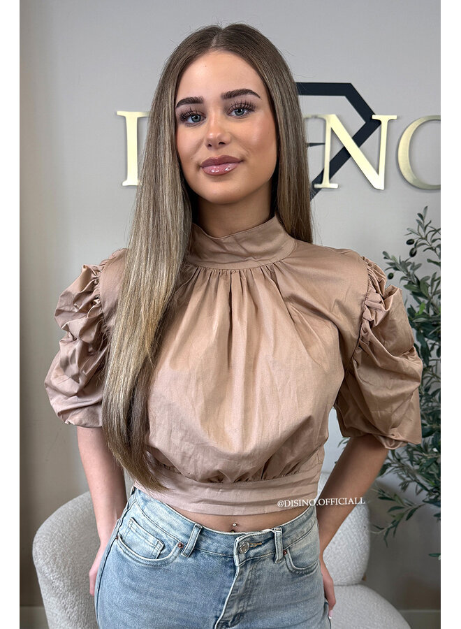 MOCCA - 'MAARA BLOUSE' - OPEN BACK PUFF SHOULDER BLOUSE