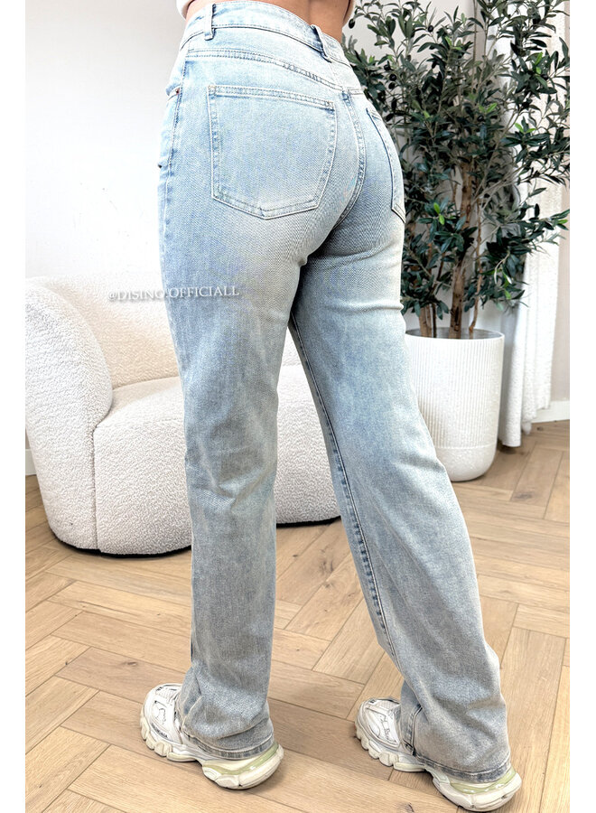 DIRTY WASH - 'CALIFORNIA JEANS' - PERFECT FIT STRETCH HIGH WAIST STRAIGHT LEG JEANS