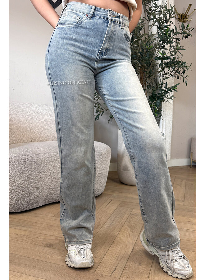 DIRTY WASH - 'CALIFORNIA JEANS' - PERFECT FIT STRETCH HIGH WAIST STRAIGHT LEG JEANS