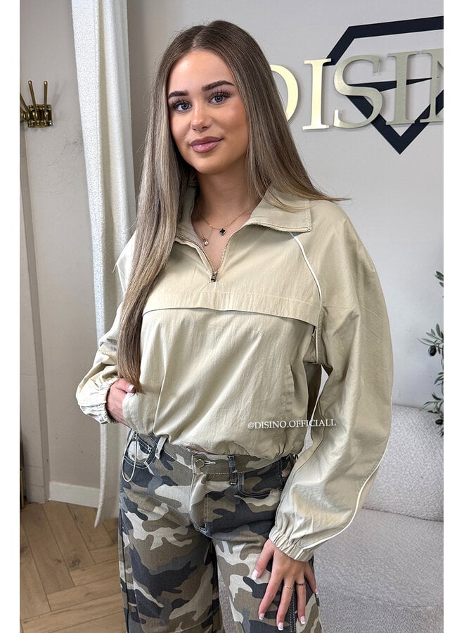 TAUPE - 'THE WINDBREAKER' - PREMIUM QUALITY WINDBRAKER JACKET