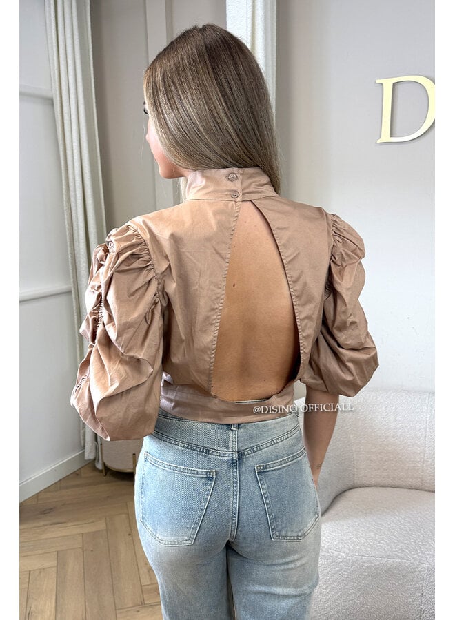 MOCCA - 'MAARA BLOUSE' - OPEN BACK PUFF SHOULDER BLOUSE