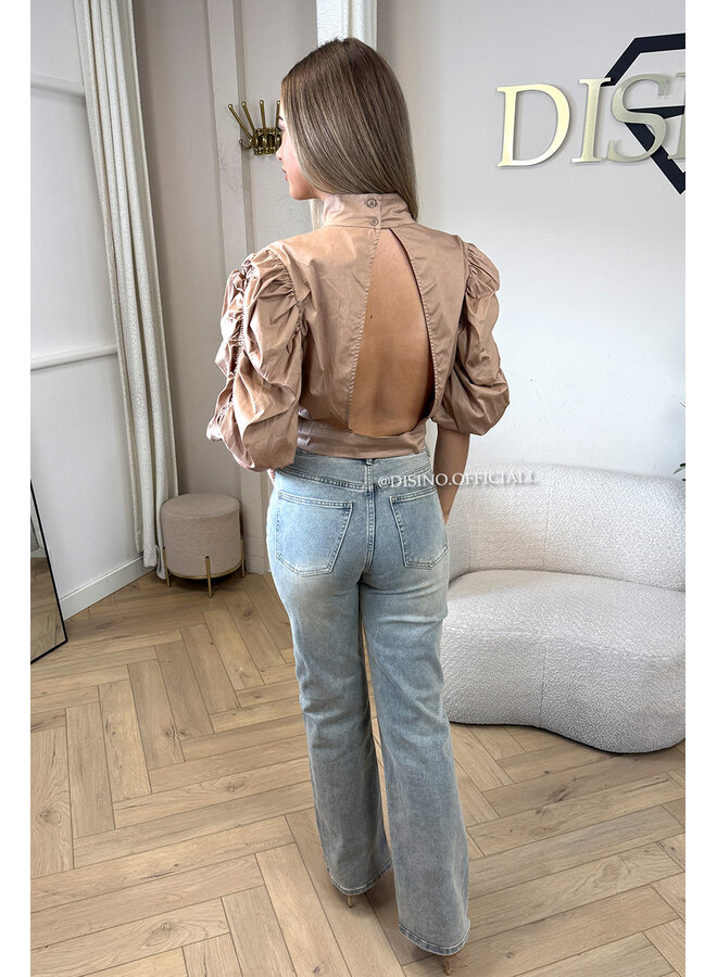 MOCCA - 'MAARA BLOUSE' - OPEN BACK PUFF SHOULDER BLOUSE