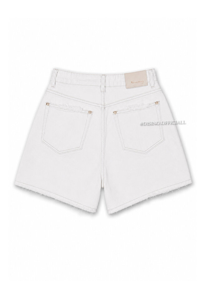 OFF-WHITE - 'AIMEE SHORTS' - PERFECT STRETCH DENIM SHORTS