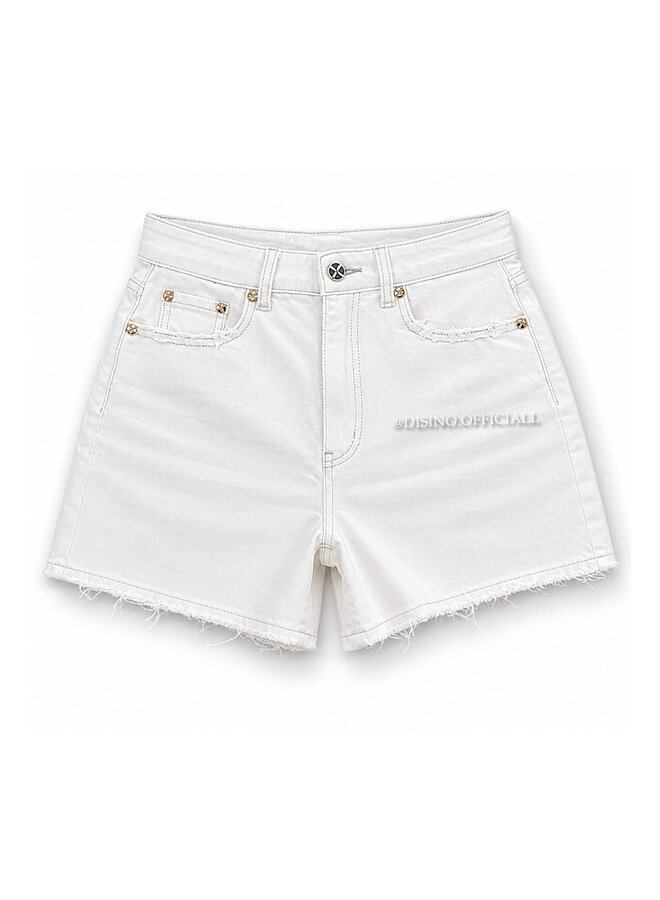 OFF-WHITE - 'AIMEE SHORTS' - PERFECT STRETCH DENIM SHORTS