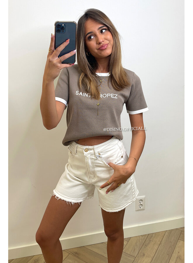 OFF-WHITE - 'AIMEE SHORTS' - PERFECT STRETCH DENIM SHORTS