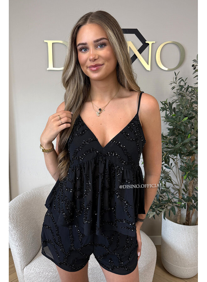 BLACK - 'NOLA FESTIVAL SET' - EXCLUSIVE SEQUIN TOP + SHORT SET