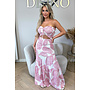 PINK - 'TROPICAL FAYÉ MAXI DRESS' - TROPICAL LEAVES MAXI DRESS