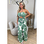 GREEN - 'TROPICAL FAYÉ MAXI DRESS' - TROPICAL LEAVES MAXI DRESS