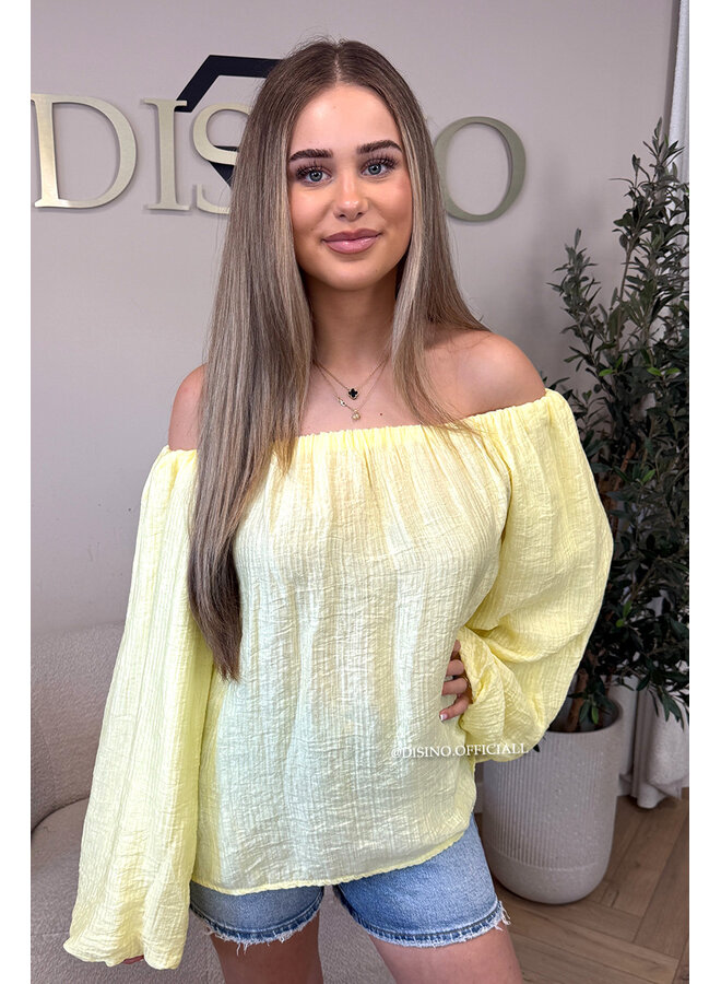 YELLOW - 'SERRA TOP' - OFF SHOULDER SUMMER TOP