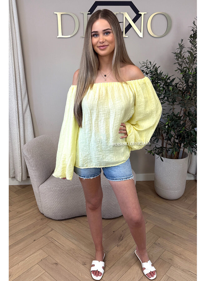 YELLOW - 'SERRA TOP' - OFF SHOULDER SUMMER TOP