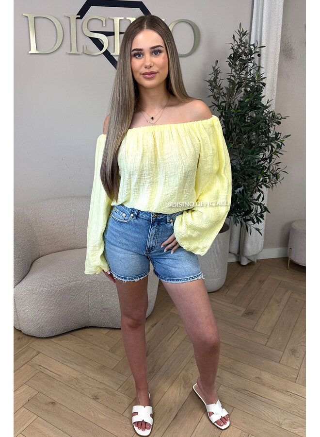 YELLOW - 'SERRA TOP' - OFF SHOULDER SUMMER TOP