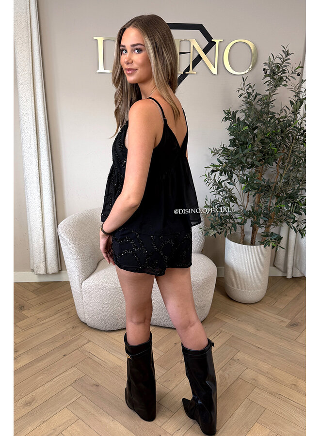 BLACK - 'NOLA FESTIVAL SET' - EXCLUSIVE SEQUIN TOP + SHORT SET