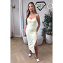 YELLOW - 'AVA V2 DRESS' - CLASSY CROCHET SPLIT SUMMER DRESS