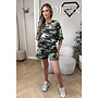 BLACK CAMO - 'MILA SHORT SET' - COMFY TOP + PANTS TWO PIECE SET