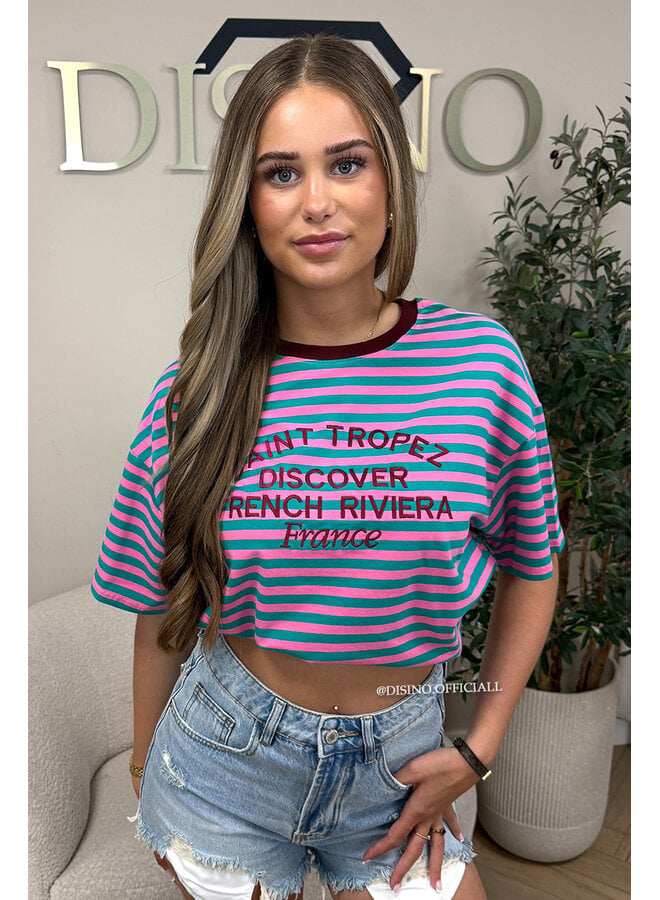 BURGUNDY - SAINT TROPEZ STRIPED TEE