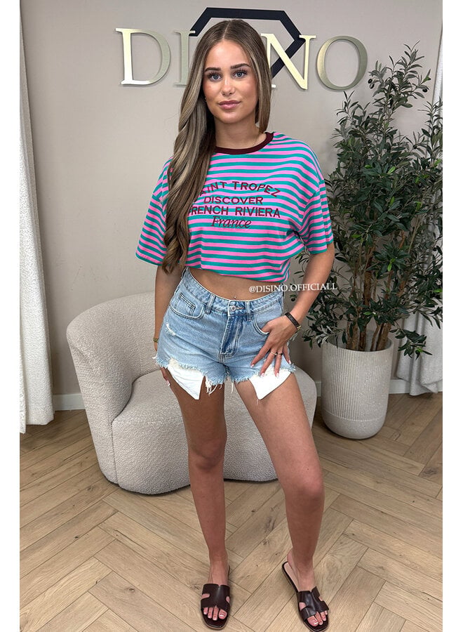 BURGUNDY - SAINT TROPEZ STRIPED TEE