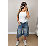 BLUE - 'JURNEY' - HALF CAMO WIDE LEG JORT