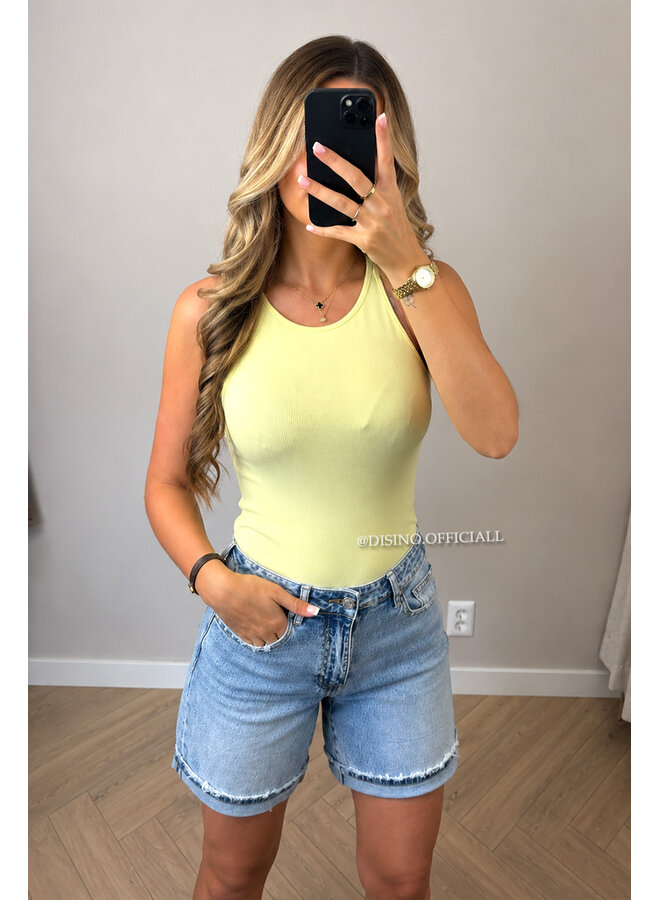 YELLOW - 'AVERY BODYSUIT' - SHAPING RACER BODYSUIT