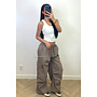 TAUPE - 'CHRISSIE PANTS' - PARACHUTE CARGO PANTS