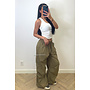 GREEN - 'CHRISSIE PANTS' - PARACHUTE CARGO PANTS