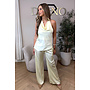 YELLOW - 'NOUR SET' - CLASSY SATIN TOP + PANTS SET