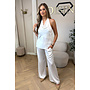 WHITE - 'NOUR SET' - CLASSY SATIN TOP + PANTS SET