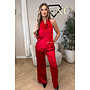 RED - 'NOUR SET' - CLASSY SATIN TOP + PANTS SET