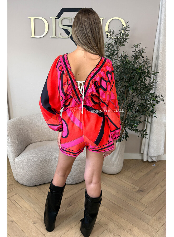 PINK - 'AYLAA' - COLORFUL PRINT PLAYSUIT